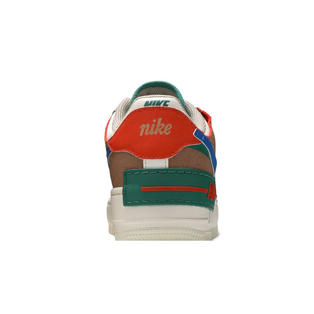 Nike Womens Air Force 1 Shadow 'Sail Signal Blue Green' (women's sizes) Sail / Signal Blue / Green Noise / Cream Skateboard Shoes CI0919 109