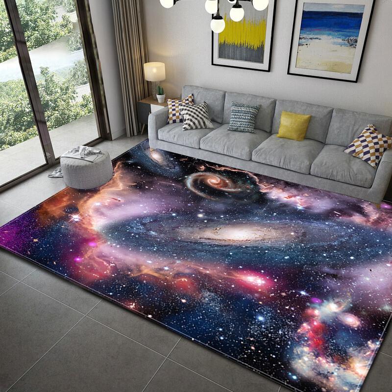 Living Room Non-Slip Rug Home Decor Living Room Earth Large Rug Galaxy Space Cushion Soft Area Rug