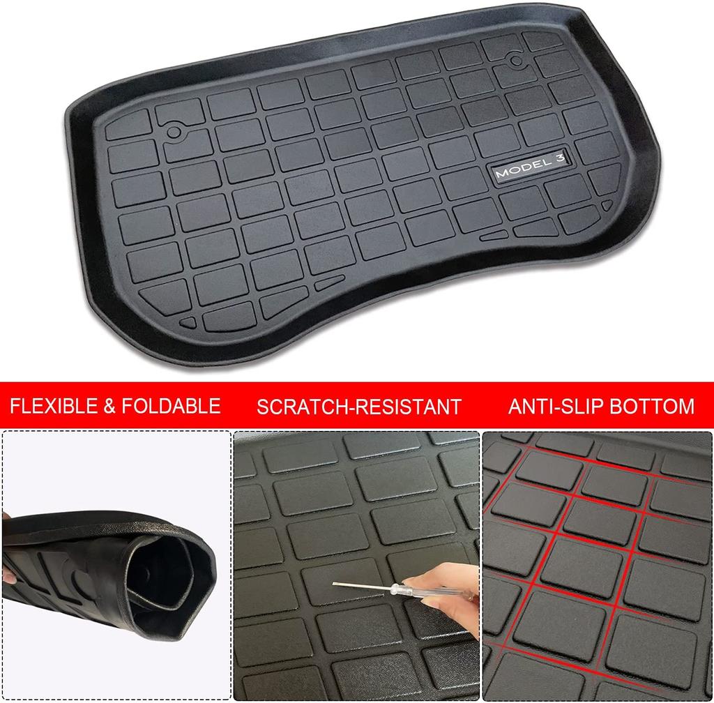 2024 New Car Front Trunk Storage Mat For Tesla Model 3 Car Accessories Cargo Tray Trunk TPE Waterproof Pads Model 3 2017-2024