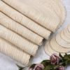 Round Placemats Set of 6 for Dining Table Woven Heat Resistant Anti-Slid PP Table Mats with 11CM Coaster Christmas Kitchen Pads
