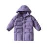 Winter Velvet Jacket Girls Cotton Padding Clothes Fashion Hooded Fur Ball Kids Coat Red Purple Warm Children Parkas
