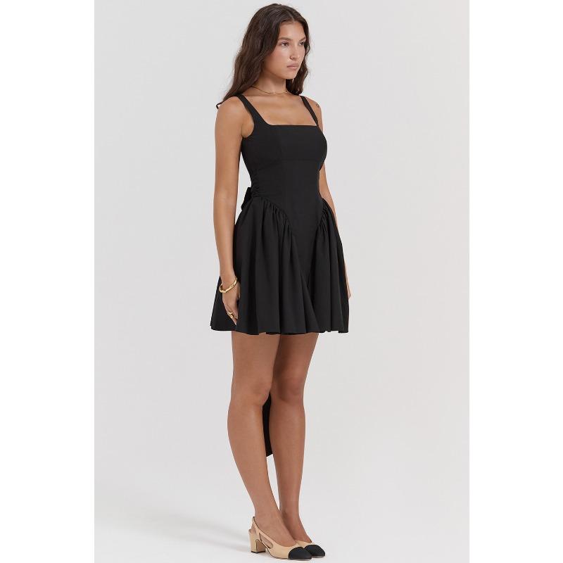 Summer Fashion Sexy Waist Halter Bow Halter Dress