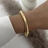 3 Styles Vintage Hip Hop Metal Cuff Bangles Punk Gold Silver Color Geometric Spring Bangles For Women Bracelet Men Jewelry