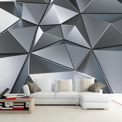 Пользовательские 3D обои Современное искусство Фреска Креативная серебряная геометрия Фото Настенная живопись Гостиная Спальня Телевизор Диван Фон Стена 3 D Домашний декор