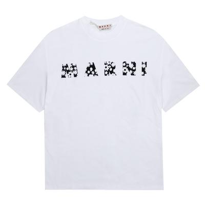Marni Мужская футболка с цветочным логотипом S с коротким рукавом Humu0223ip