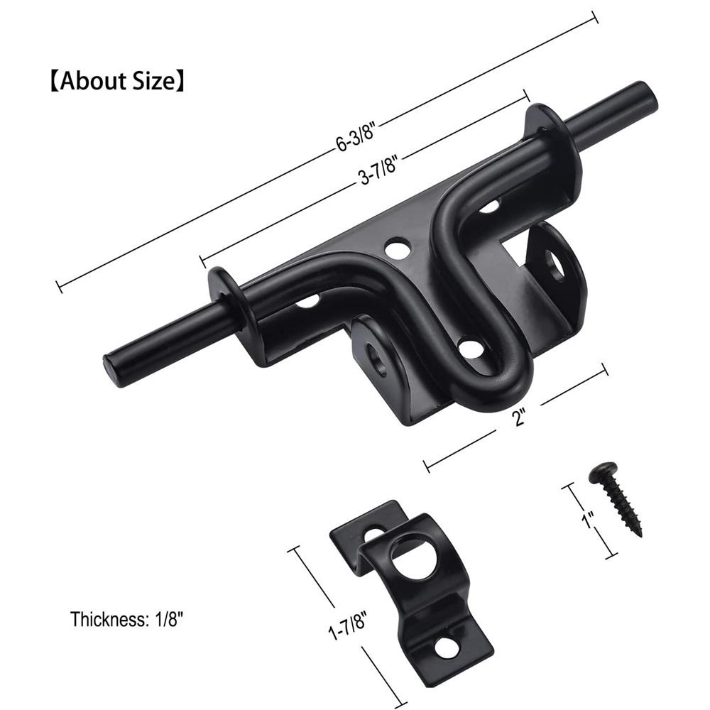 Задвижка для ворот Slide Bolt, прочный дверной замок с отверстием для навесного замка, фурнитура для скользящей задвижки для деревянного забора, двери сарая, забора из ПВХ, двери амбара