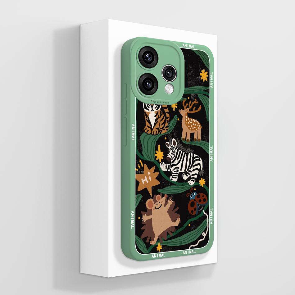 Case For Oppo Reno 15 Pro Mini 15F 15C 5G Lovely Cartoon Patterns Phone Cover For Oppo Reno15 Soft Smooth Liquid Silicone Bumper