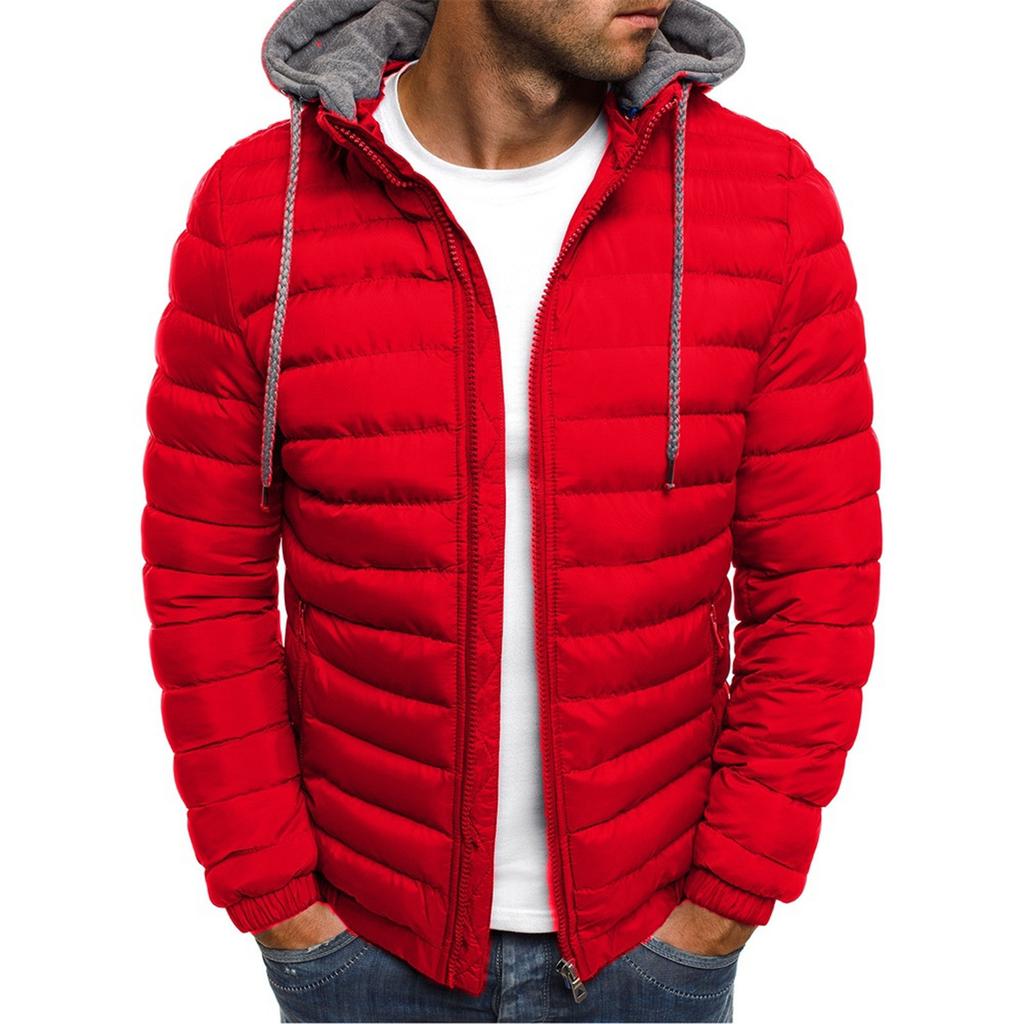 Men's Winter Zipper Warm Down Jacket Packable Light Coat