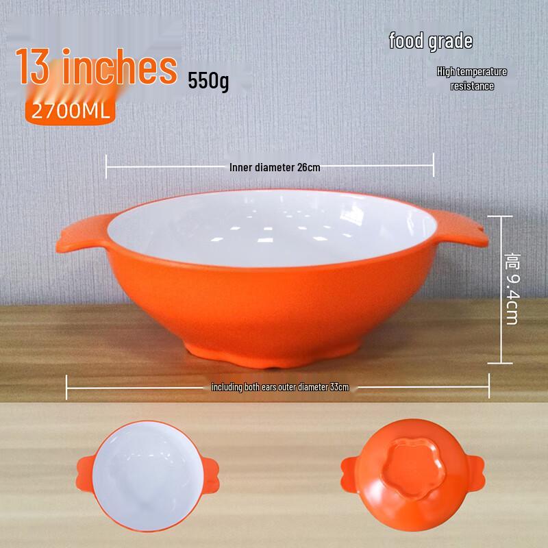 LIJIA FITMENT LJ Double-Ear Anti-Scald Melamine Noodle Bowl Set (5 Pcs)