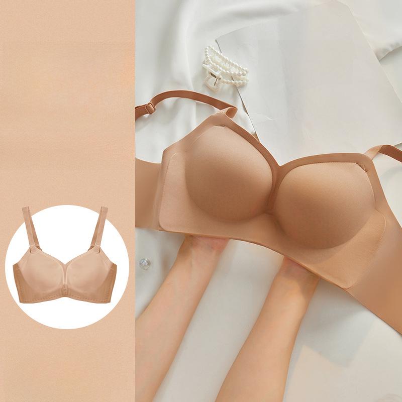 Korean Comics Seamless Push-Up Bra for Small Busts - Wireless, Thickened, and Large Fixed Cups