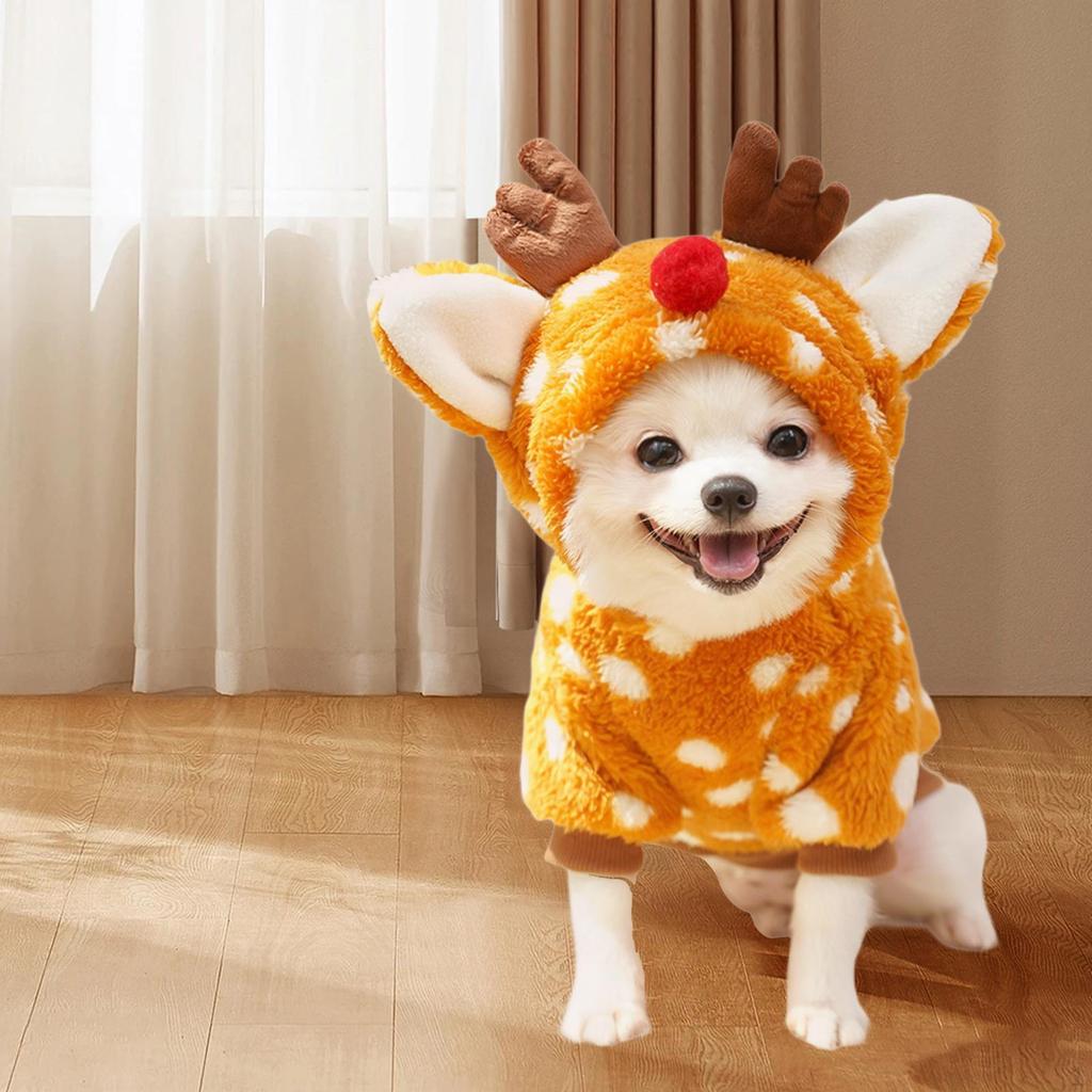 Christmas Apparel for Pets, Dog And Cat Pajamas with Reindeer Theme