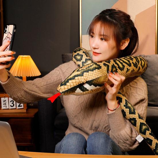 Realistic Soft Ornament Vivid Look Python Toy Prank Trick Doll Birthday Gift Simulation