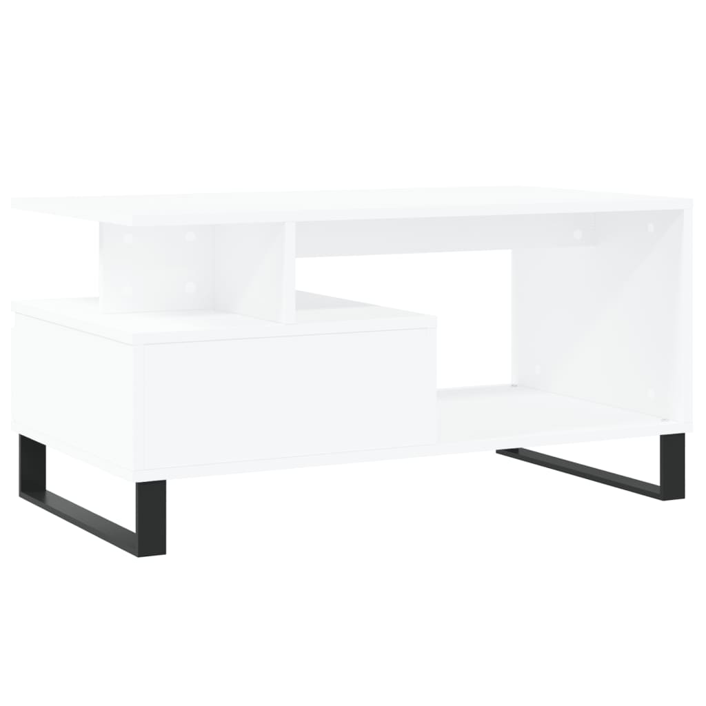  Coffee Table, White 90x49x45 Cm, Wood-based Material
