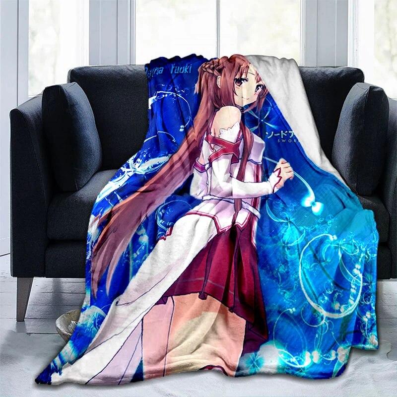 Популярное аниме SAO Sword Art Online, аниме, современное одеяло Gedruckt Bettdecke Geschenk, фланелевые мягкие плюшевые одеяла для дивана-кровати