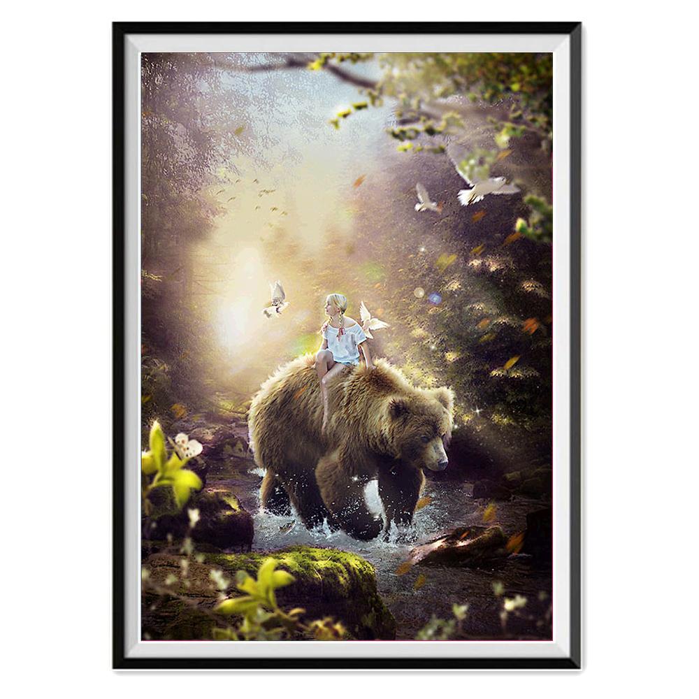 5D алмазная живопись «сделай сам», лесные животные, полный бриллиант, ручная работа, алмазная вышивка, мозаика, украшение для дома, гостиной, подарок