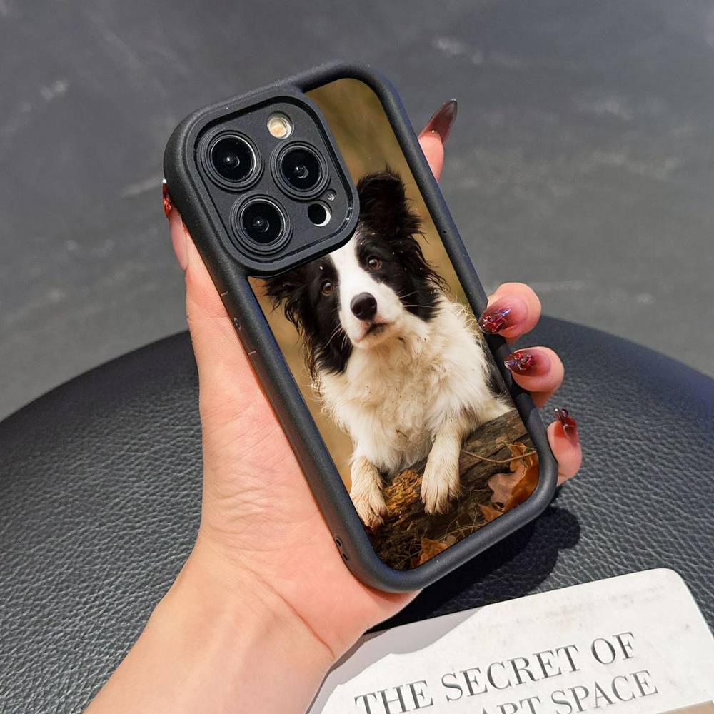 Border Collie Dog Soft Silicone Case For iphone 17 Air 16 15 14 13 12 11 Pro Max Plus Shockproof TPU Phone Cover