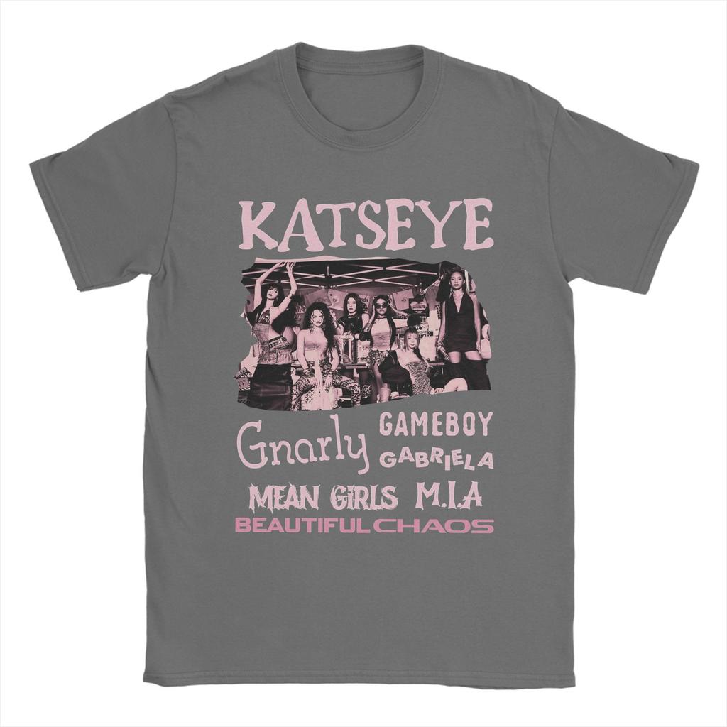 Casual Katseye Kpop Girl Group T-Shirt Men Crew Neck Cotton T Shirts Short Sleeve Tee Shirt Printed Clothing