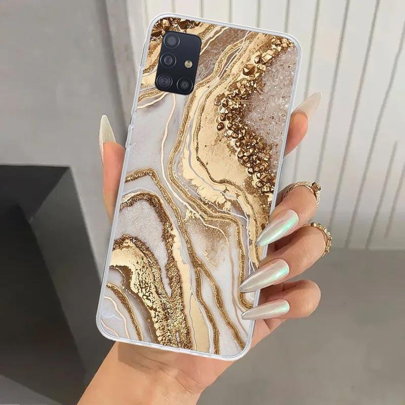 Модный Золотой Розовый Геометрический Мраморный Чехол для Телефона для Samsung Galaxy A52 A32 A22 A12 A02S A50S A30S A10S Note 20 Ultra 10 Plus S10 A