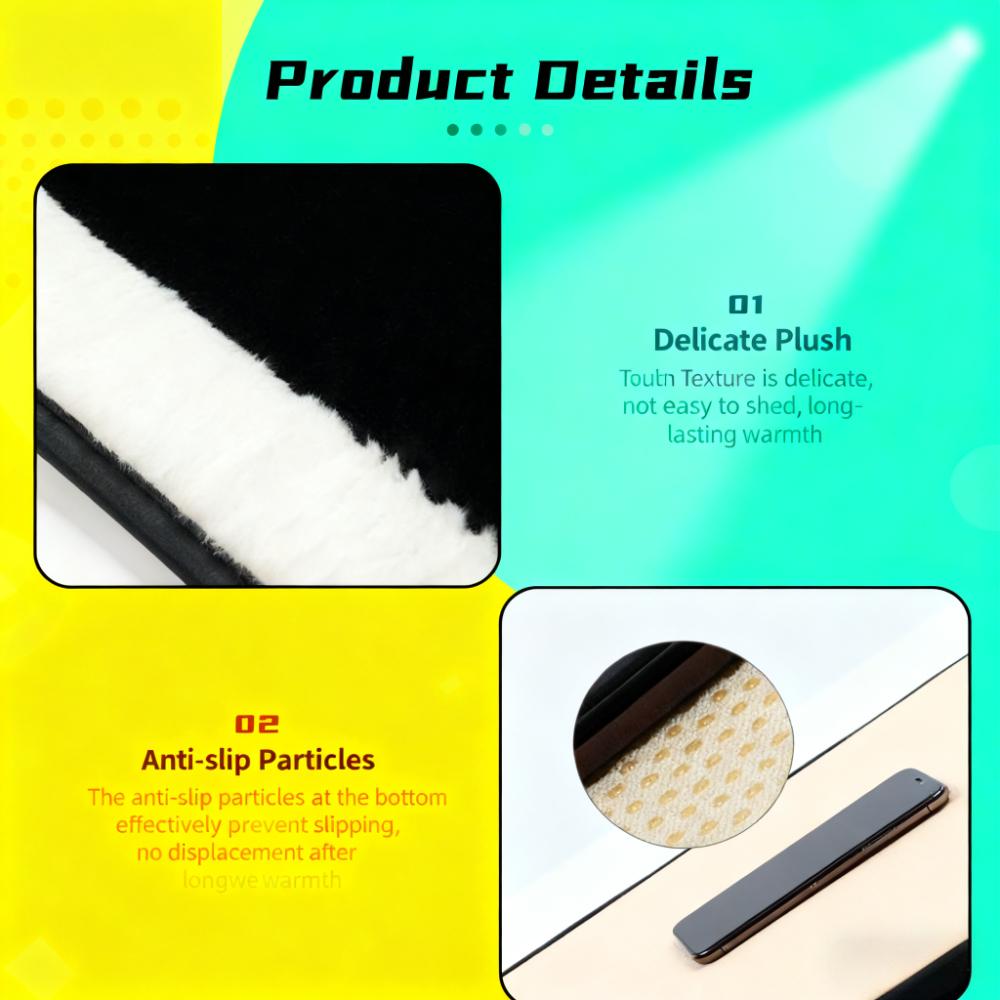 Plush car seat cushion for winter warmth and heating, car seat cushion for light luxury bow tie car seat cover