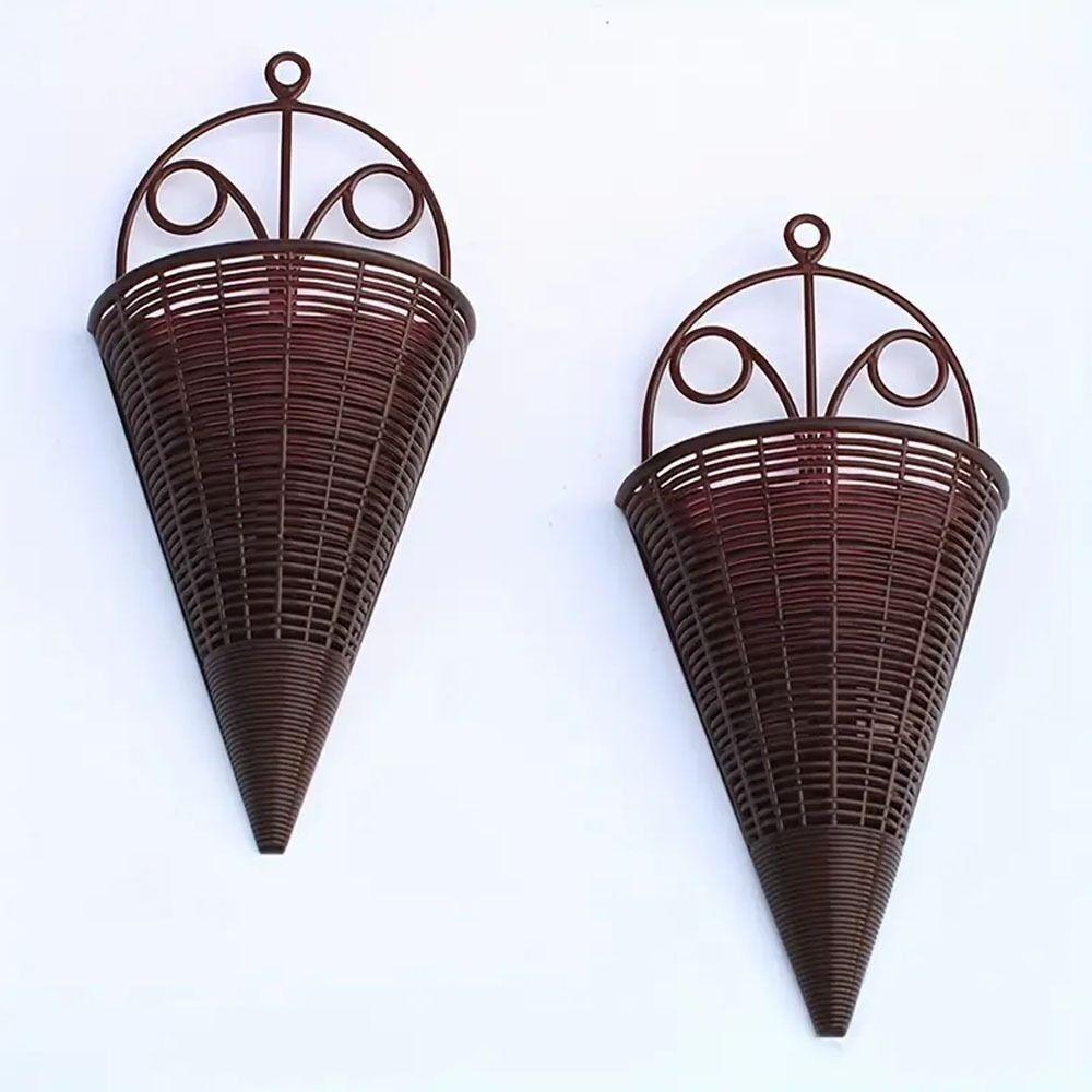 Домашнее украшение, подвесная корзина для цветов, прочная художественная подвеска из ротанга на стене