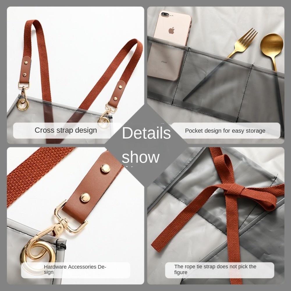 Transparent Cooking Aprons Waterproof Painting Apron Fashionable Household Apron  for Adults