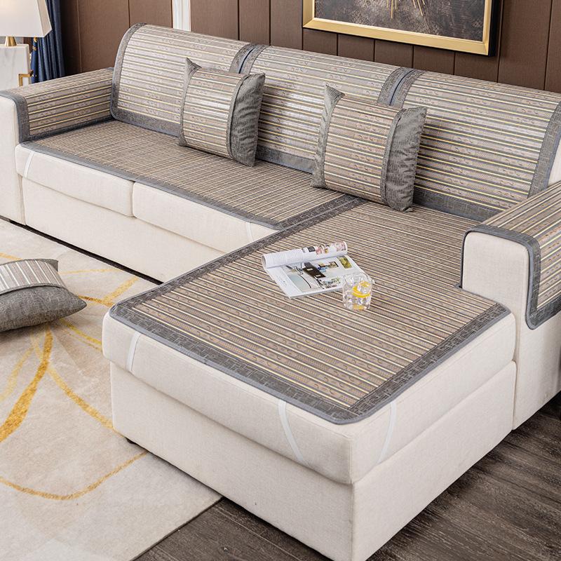 Летний бамбуковый коврик, диванная подушка, коврик, летний противоскользящий чехол для дивана, простой чехол для подушки сиденья в гостиной, утолщенное тканевое полотенце