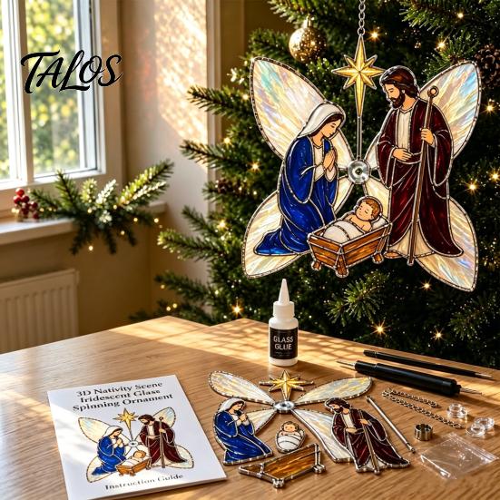 Relaxing Handcraft Gifts Christian Suncatcher DIY Kit, Stained Glass Style Religious Sun Catcher, Gift for Baptism Iridescent Hanging Ornament Window