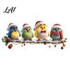 Winter Scene Stickers Christmas Bird Window Clings Colorful Static Glass Decals with Snowman for Xmas No Glue Art Party Home Decor Reusable Seasonal