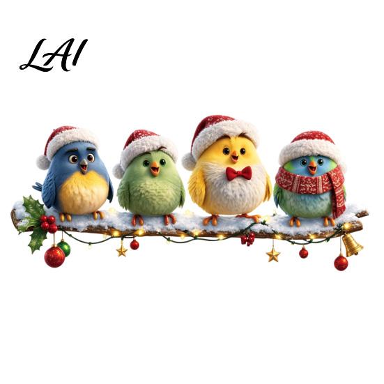 Winter Scene Stickers Christmas Bird Window Clings Colorful Static Glass Decals with Snowman for Xmas No Glue Art Party Home Decor Reusable Seasonal
