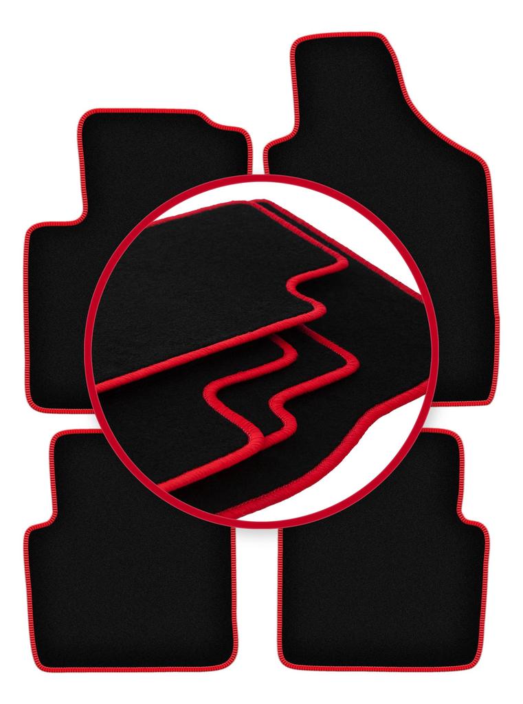 Велюровые коврики с красной окантовкой для: Lancia Ypsilon III хэтчбек (2011-)