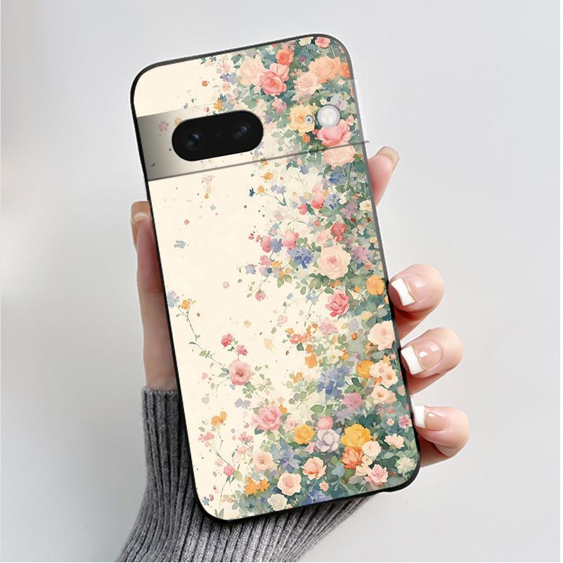 For Google Pixel 7 / Pixel 7 Pro Case Luxury Fashion Butterfly Flowers Black Soft TPU Silicone Back Cover Pixel7 7Pro Phone Case