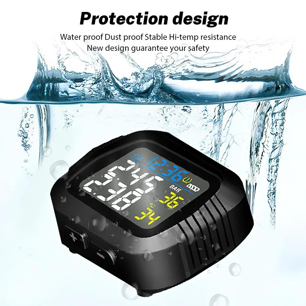 Система контроля давления в шинах мотоцикла TPMS, сигнализация температуры с 2 внешними датчиками, системы сигнализации шин мотоцикла в режиме реального времени