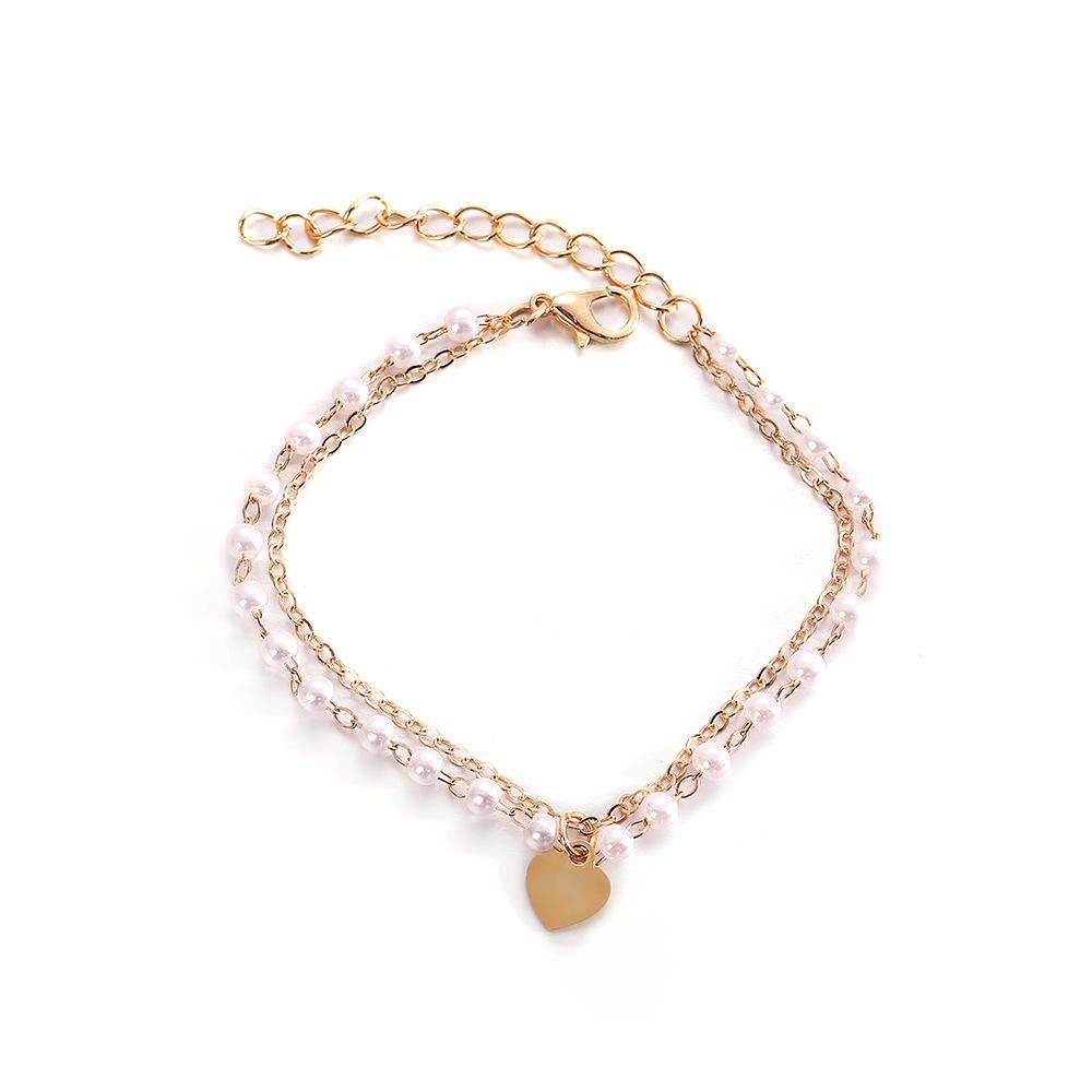 Vintage Double-Layer Heart Pearl Bracelet - Chic & Unique Retro Pearl Jewelry