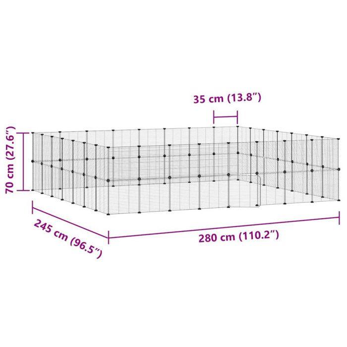 3114048 vidaXL Pet Cage with 60 Panels and Door Black 35x35 Cm