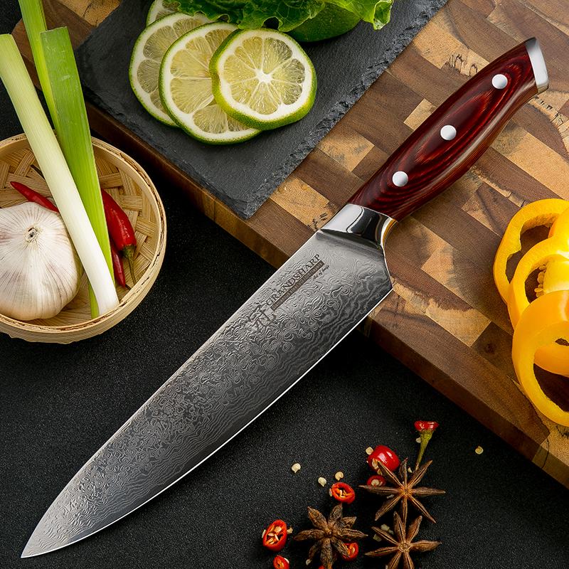 8-дюймовый нож шеф-повара из дамасской стали, 67 слоев VG10, японские ножи из дамасской стали, кухонный нож для резки