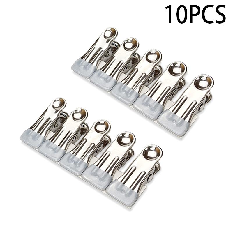 10 шт. прищепки из нержавеющей стали для дома, многоцелевые, ветрозащитные, нескользящие, не оставляющие следов, фиксированные зажимы для проветривания