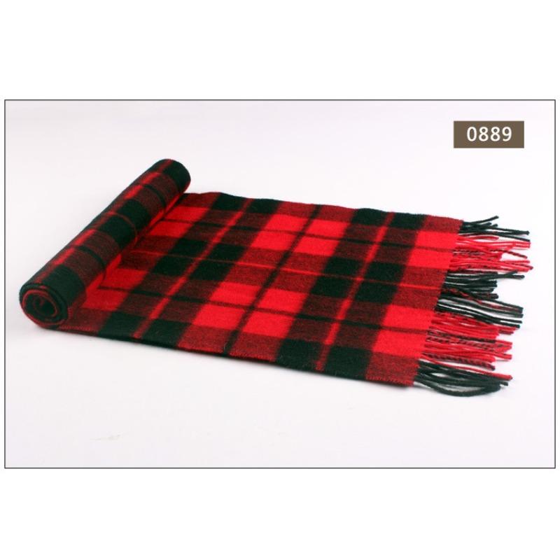 Шарф из чистой шерсти, осенне-зимний шарф, основовязаный классический клетчатый теплый шарф из овечьей шерсти, унисекс