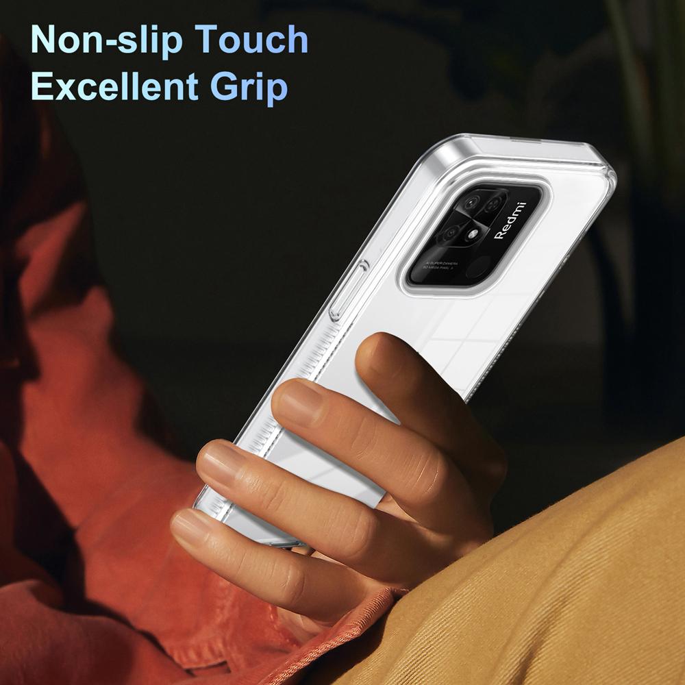 KEYSION Прозрачный чехол для Redmi 10C 10A 9C Мягкий ТПУ+ПК Нескользящий HD Прозрачный Противоударный Чехол для Телефона для Xiaomi Redmi 9C 10A 10C