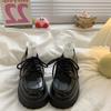 Small Women's Platform Versatile Lace-up Small Leather Shoes Spring and Autumn New Retro British Style Japanese Single Shoes