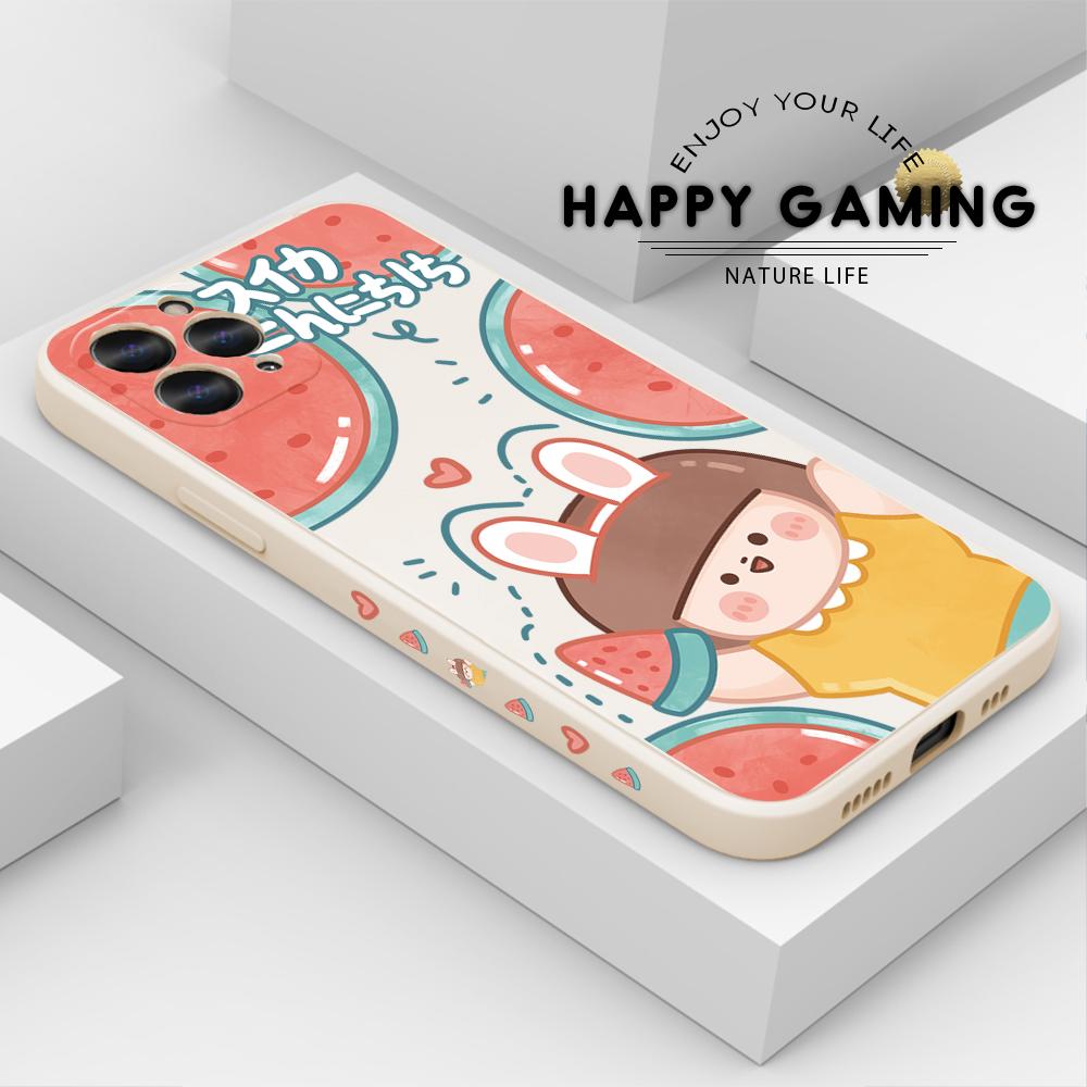 Чехол для телефона с мультяшным красочным узором и квадратным жидким силиконом TPU с полным покрытием для камеры, противоударный защитный чехол для OPPO Reno Realme