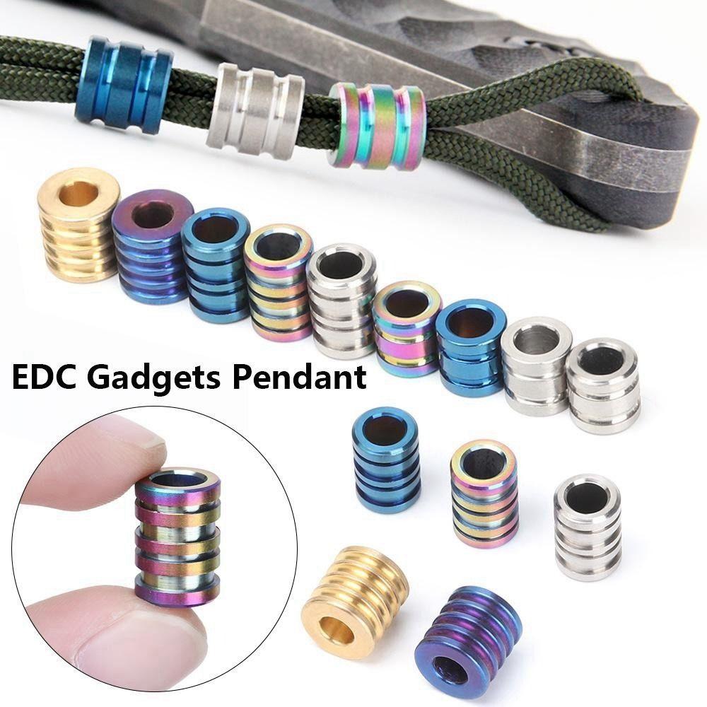 Lightweight Outdoor Titanium Alloy Beads Camping Knife Flashlight Gadgets  EDC Multi Tools