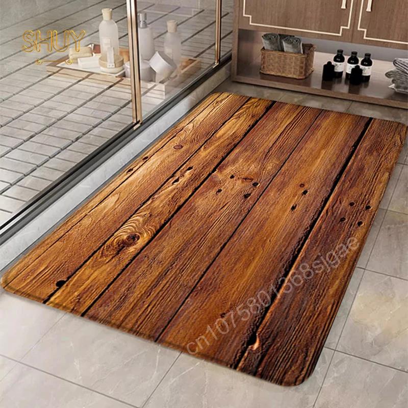 Коврик для двери с рисунком под дерево, ковер для ванной комнаты, кухонный вход, нескользящий диван для гостиной, декоративные коврики для ног для дома, детский коврик для ползания