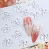 30pcs White Candy Bowknot 3D Nail Art Charms, Bow Ribbon Nail Accessories, Nail Art Supplies For Women And Girls Decoration Parts