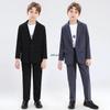 4pcs/set Kids Blazer Set School Host Performance Photography Costume Boys Suits for Weddings Gray Handsome Toddler Birthday Outfits 13 Y