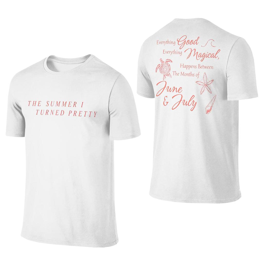 Summer I Turned Pretty Cousins Beach T-Shirt Round Collar Pure Cotton T Shirt Short Sleeve Tees 2-sided Plus Size Clothing