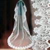 1pc Ivory White Bride Headwear Veil Lace Edge Tulle Accessories Wedding Bridal Church Comb