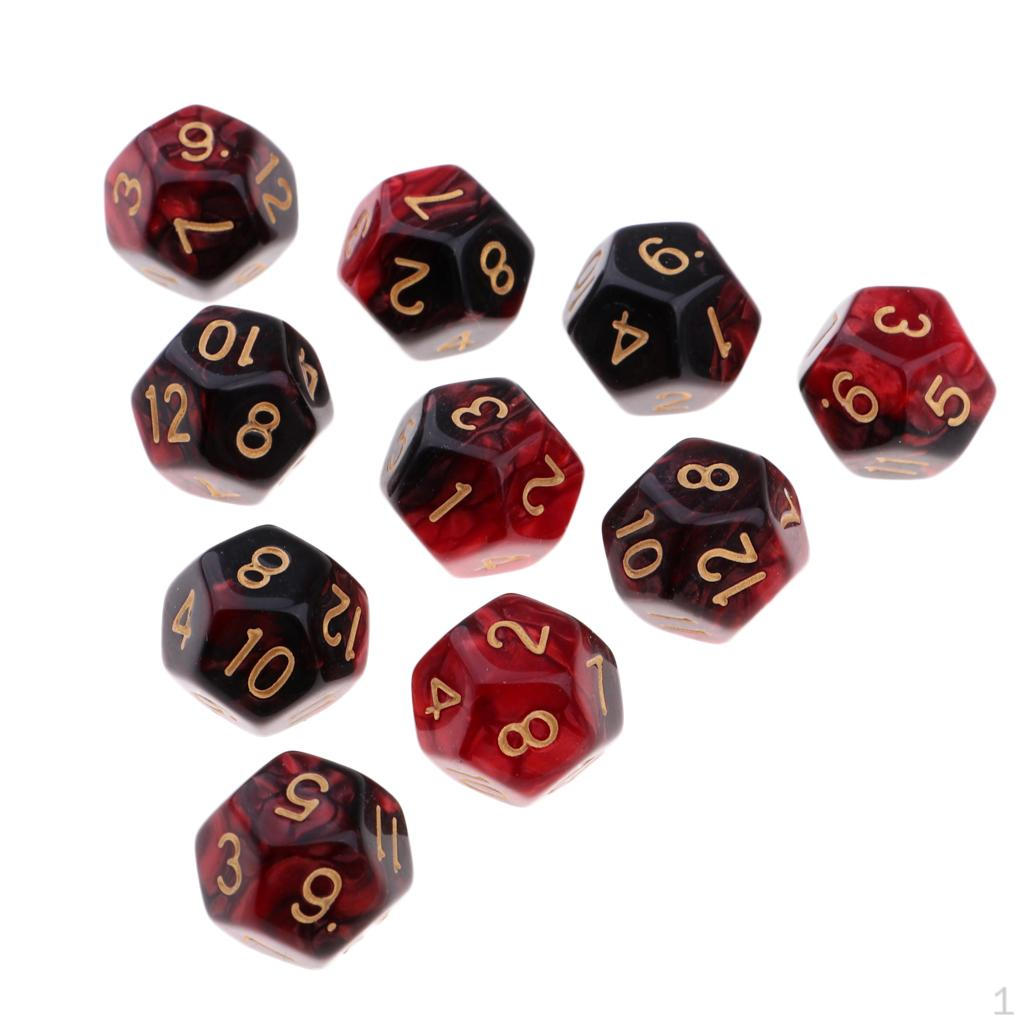 10 многогранных кубиков D12 для игры