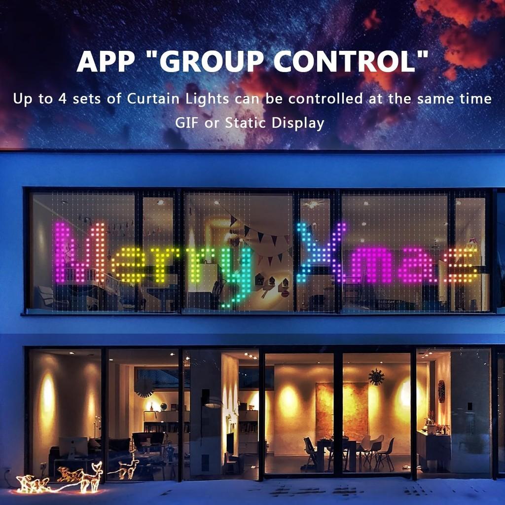 400LEDs Smart Curtain Lights Bluetooth App Control DIY LED Light String Window Bedroom Decor Music Sync RGB Fairy Lights
