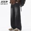 JEEP SPIRIT Мужские осенне-зимние джинсы прямого кроя с широкими штанинами