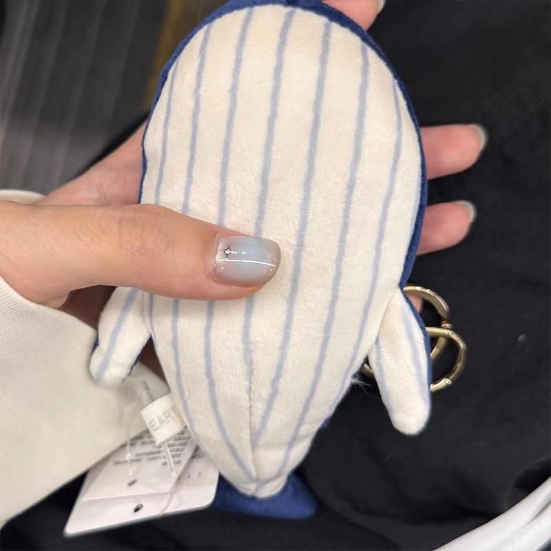 12cm Plush Whale Pendant Soft Stuffed Sea Animal Plush Toy Cartoon Blue Whale Keychain Bag Decoration Cute Birthday Gift